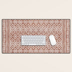 Terracotta boho geo mud cloth  Desk Mat Gallery Image 1