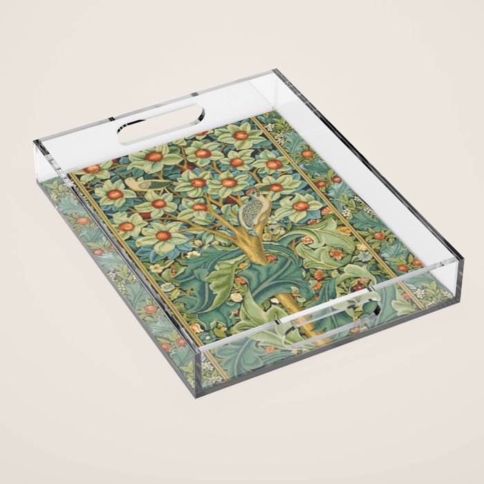 William Morris The Woodpecker Acrylic Tray Gallery Image 1