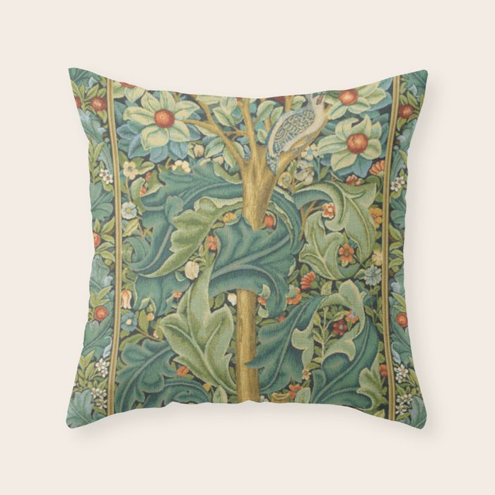 William Morris The Woodpecker Throw Pillow Gallery Image 6
