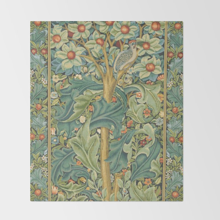 William Morris The Woodpecker Throw Blanket Gallery Image 2