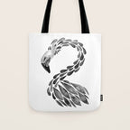 Miami Flamingo - Black Ink Tote Bag Gallery Image 1