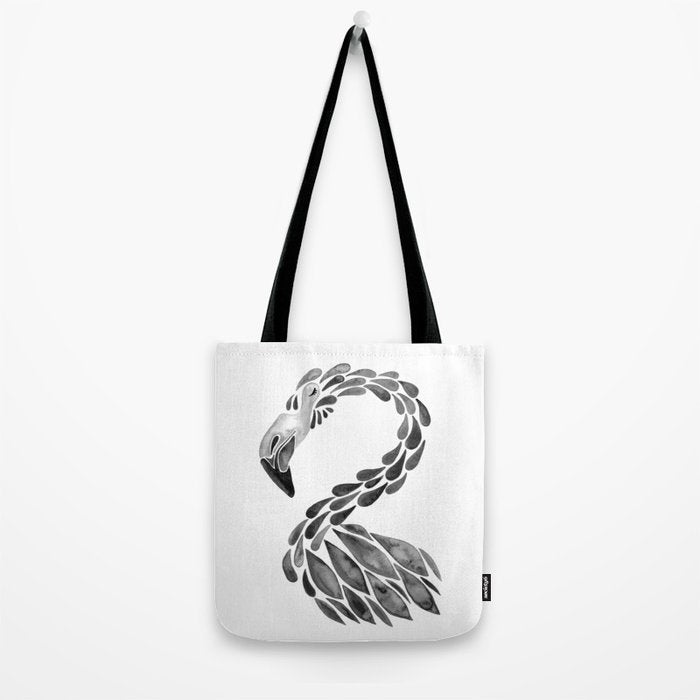 Miami Flamingo - Black Ink Tote Bag Gallery Image 2