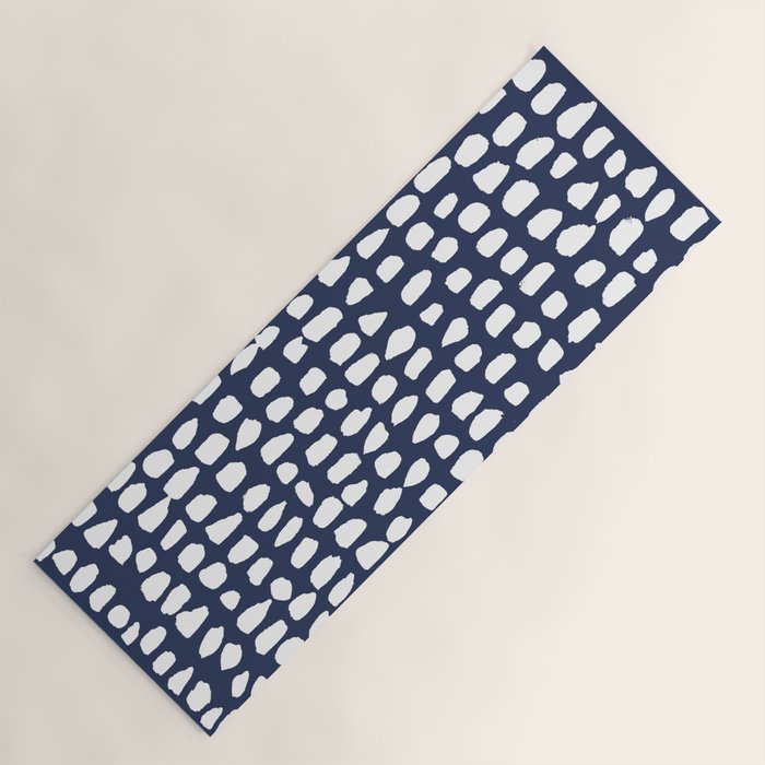 Dots (Navy) Yoga Mat Gallery Image 1