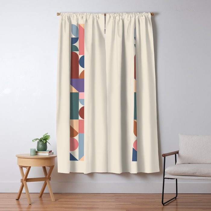 Geometric Balance Multicolor Window Curtain Gallery Image 1