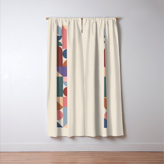 Geometric Balance Multicolor Window Curtain Gallery Image 3