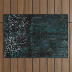 Dark Teal Van Gogh Trees & Underwood Outdoor Rug Gallery Image 1