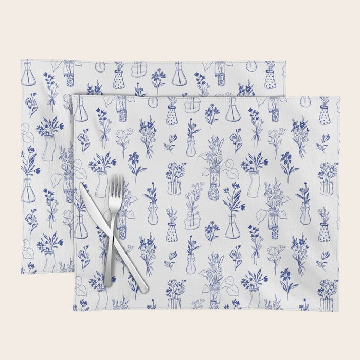 Simple Still Life with Flowers and Vases Placemat Gallery Image 1
