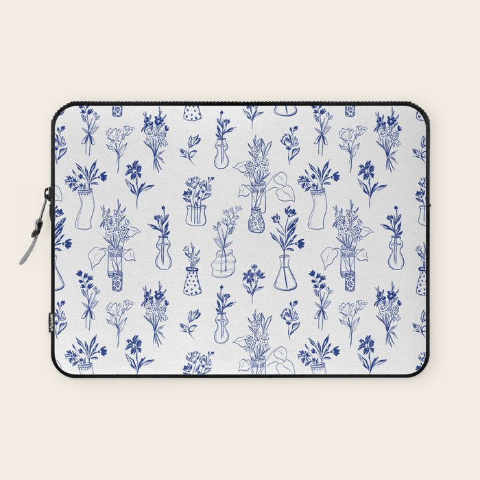 Simple Still Life with Flowers and Vases Laptop Sleeve Gallery Image 1