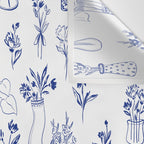 Simple Still Life with Flowers and Vases Wall Tapestry Gallery Image 3