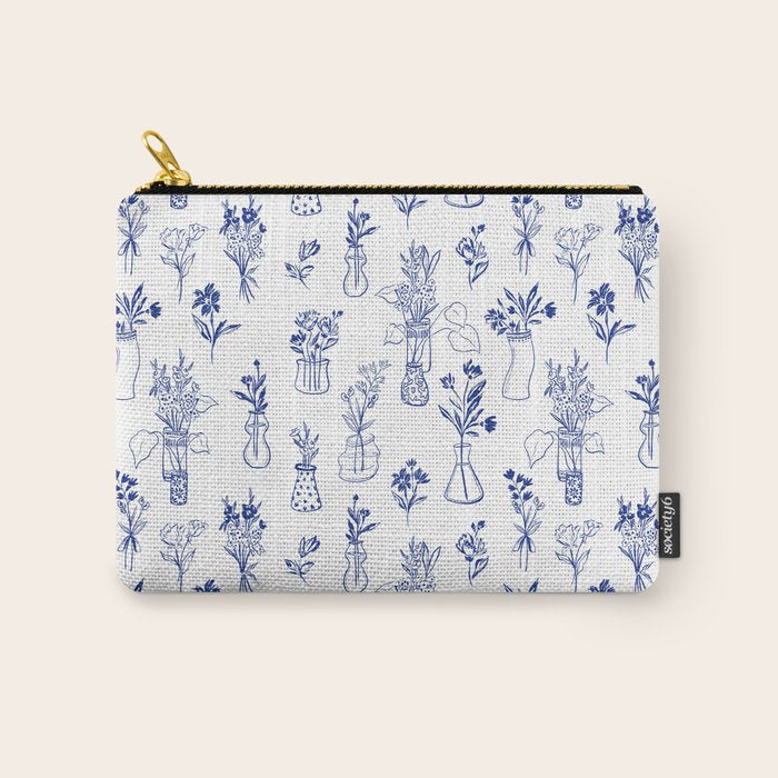 Simple Still Life with Flowers and Vases Carry All Pouch Gallery Image 1