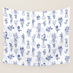 Simple Still Life with Flowers and Vases Wall Tapestry Gallery Image 4