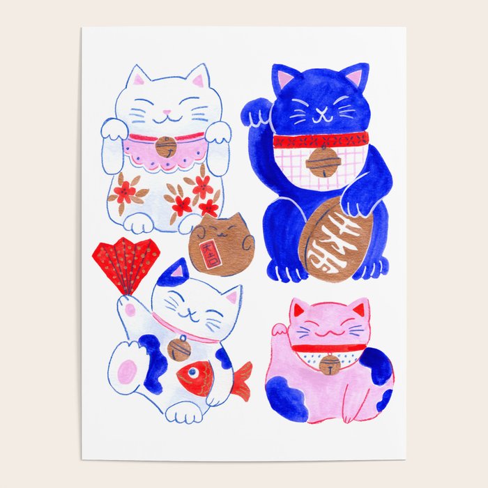 Maneki Neko Lucky Cats Poster Gallery Image 4
