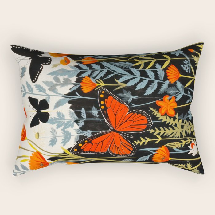 Butterfly Spring Garden Rectangular Pillow Gallery Image 1
