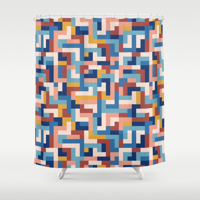 Boho M Tetris C Shower Curtain Gallery Image 1