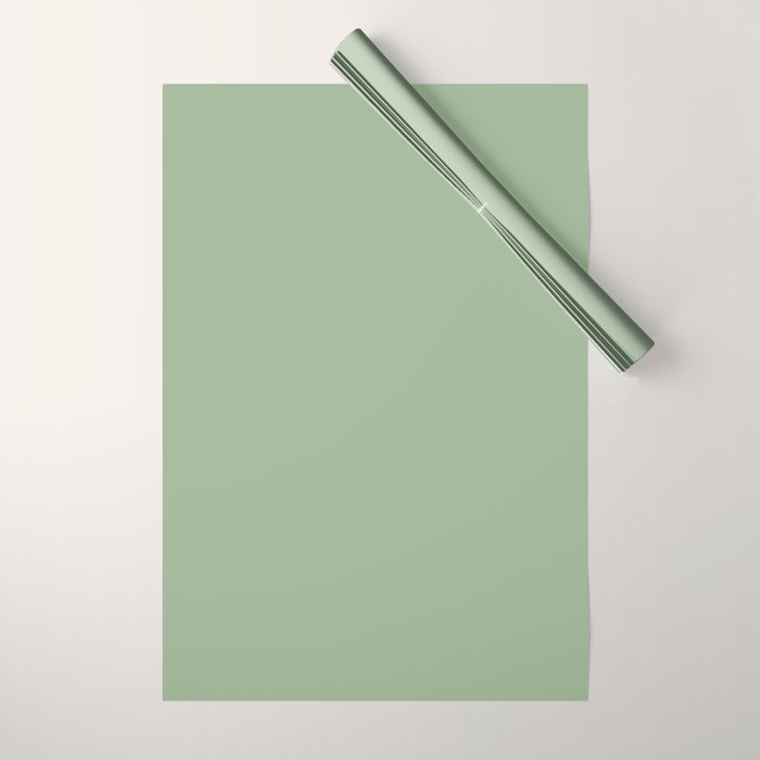 Solid Color SAGE GREEN  Wrapping Paper Gallery Image 1