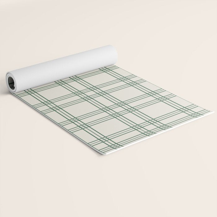 Green And Cream Gingham Yoga Mat Gallery Image 2