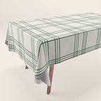 Green And Cream Gingham Tablecloth Gallery Image 1