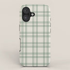 Green And Cream Gingham iPhone Case Gallery Image 1