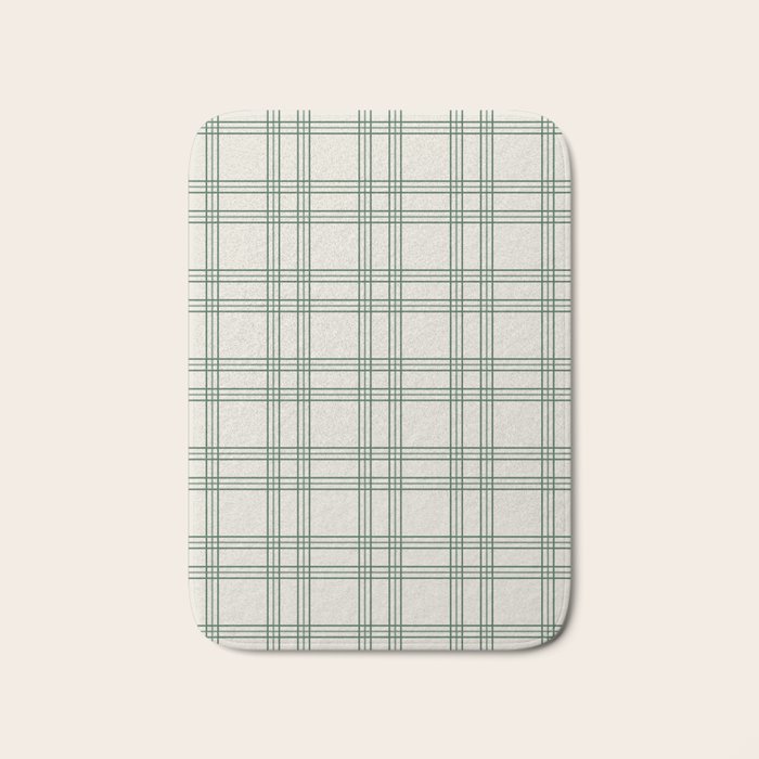 Green And Cream Gingham Bath Mat Gallery Image 1