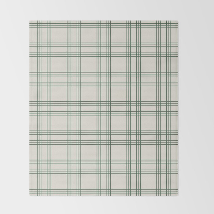 Green And Cream Gingham Throw Blanket Gallery Image 2
