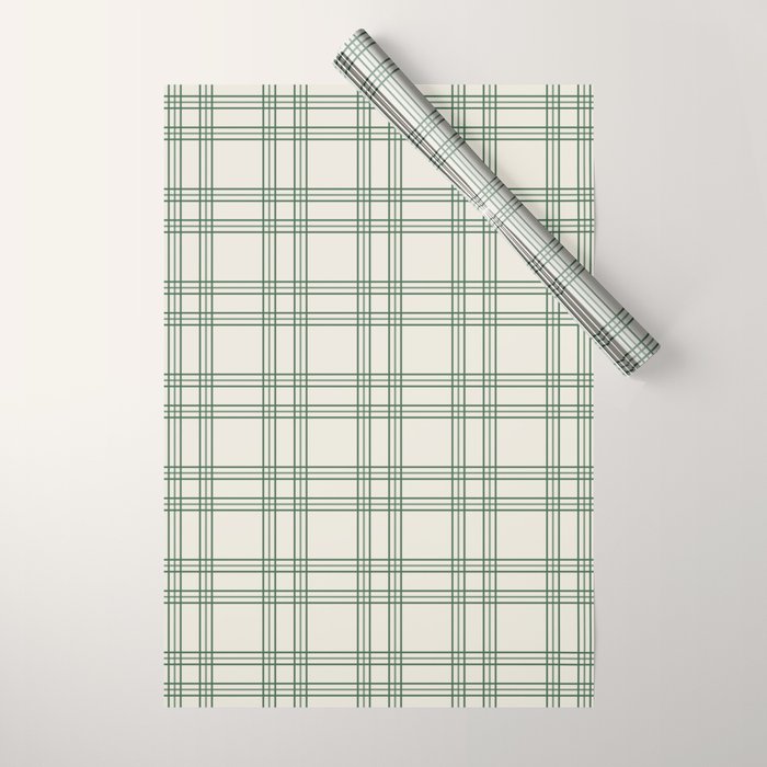Green And Cream Gingham Wrapping Paper Gallery Image 1
