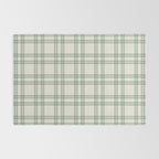 Green And Cream Gingham Rug Gallery Image 2