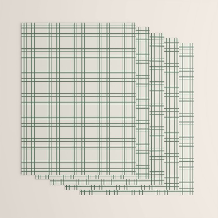 Green And Cream Gingham Wrapping Paper Gallery Image 3