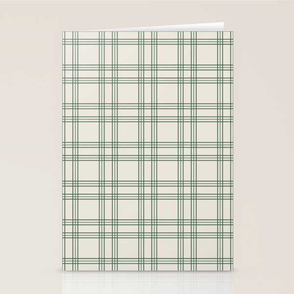 Green And Cream Gingham Stationery Card Gallery Image 1