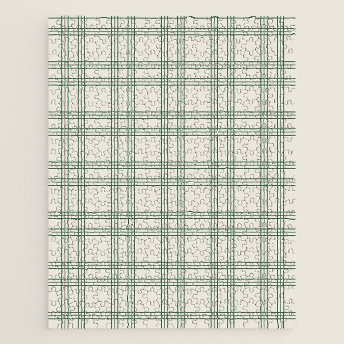 Green And Cream Gingham Jigsaw Puzzle Gallery Image 1