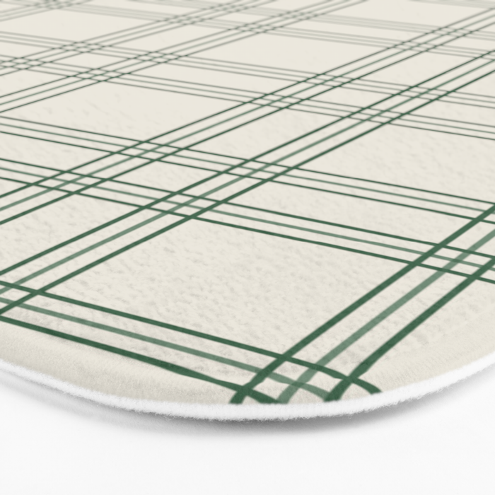 Green And Cream Gingham Bath Mat Gallery Image 3