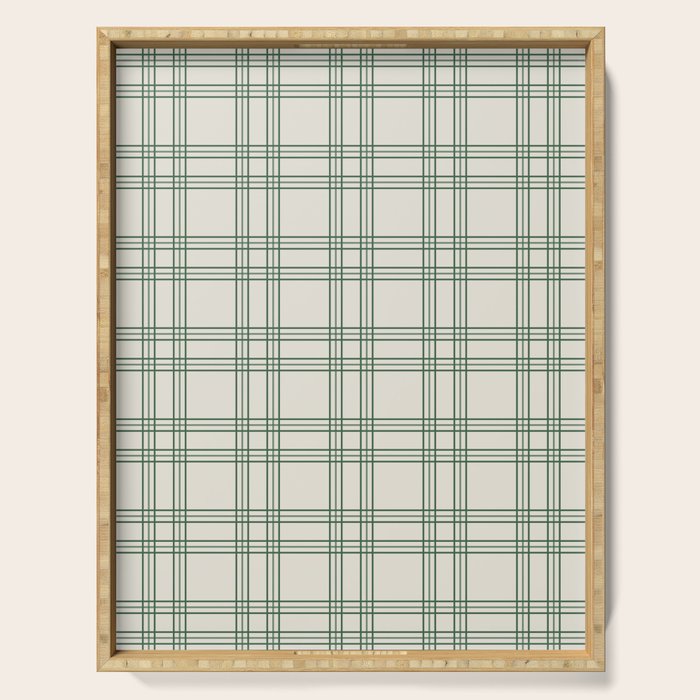 Green And Cream Gingham Serving Tray Gallery Image 1