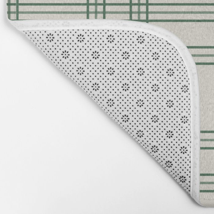 Green And Cream Gingham Bath Mat Gallery Image 2