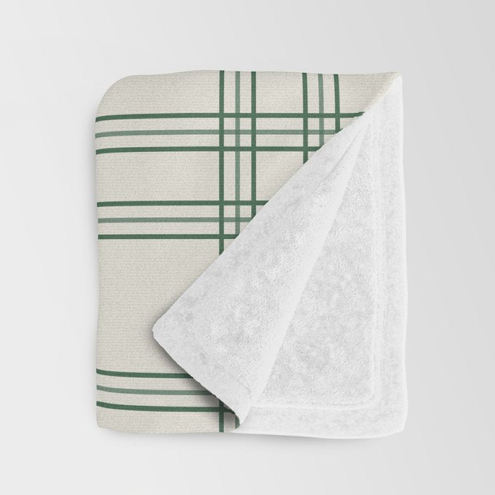 Green And Cream Gingham Throw Blanket Gallery Image 3