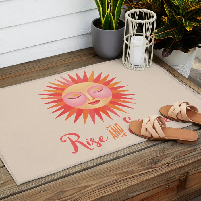Rise And Shine Happy Sun Outdoor Rug Gallery Image 2