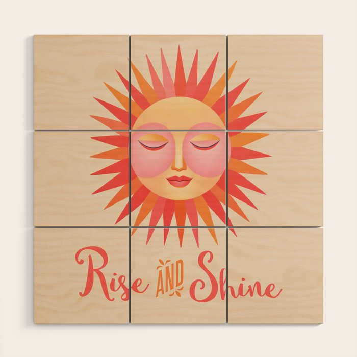 Rise And Shine Happy Sun Wood Wall Art Gallery Image 1