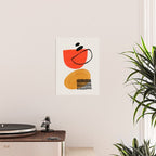 Orbital Fusion Yellow Orange Retro Mid Century Funky Fun Shapes Pattern by Ejaaz Haniff Poster Gallery Image 2