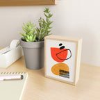 Orbital Fusion Yellow Orange Retro Mid Century Funky Fun Shapes Pattern by Ejaaz Haniff Mini Art Print Gallery Image 2