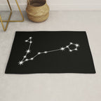 Pisces Zodiac Star Constellation Line Art Black Rug Gallery Image 1