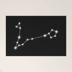 Pisces Zodiac Star Constellation Line Art Black Welcome Mat Gallery Image 1