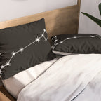 Pisces Zodiac Star Constellation Line Art Black Pillow Sham Gallery Image 2