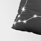Pisces Zodiac Star Constellation Line Art Black Pillow Sham Gallery Image 4