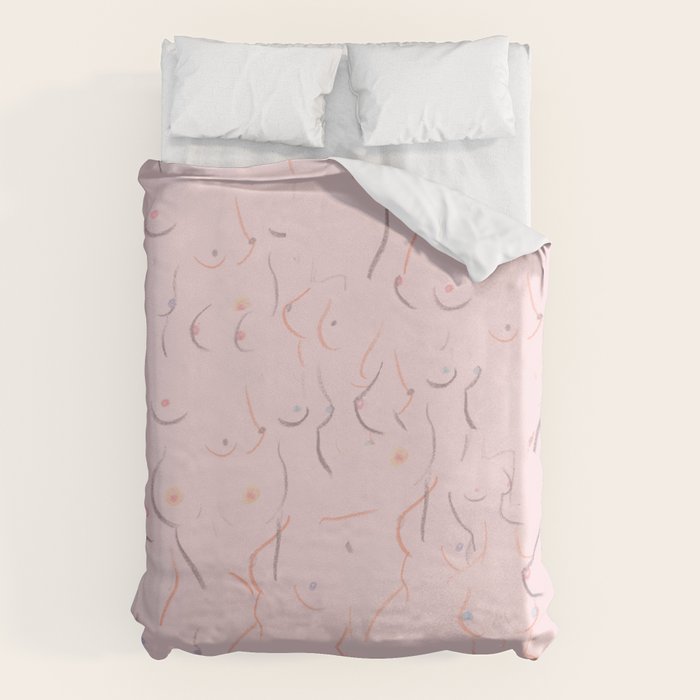Breasts in Millennial Pink Duvet Cover Gallery Image 1