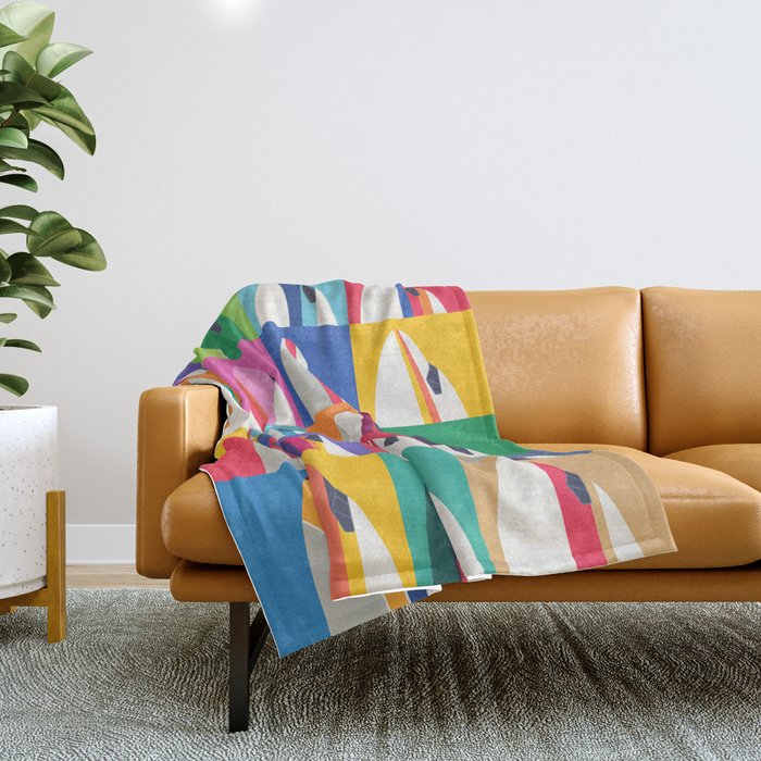 Retro Airline Nose Livery - USA Throw Blanket Gallery Image 1