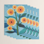 Sunflower Study in Sunny Yellow and Burnt Orange Wrapping Paper Gallery Image 3