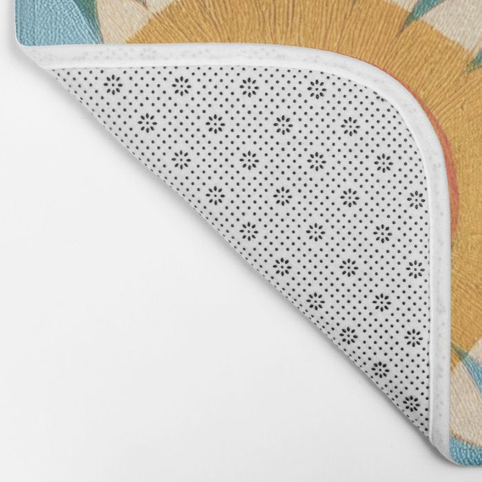 Sunflower Study in Sunny Yellow and Burnt Orange Bath Mat Gallery Image 2