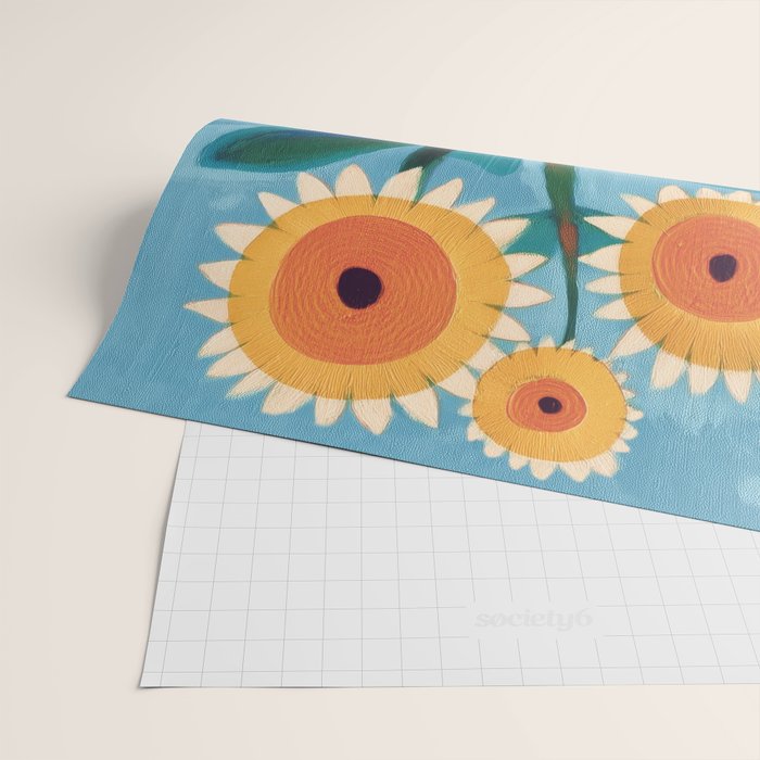 Sunflower Study in Sunny Yellow and Burnt Orange Wrapping Paper Gallery Image 2