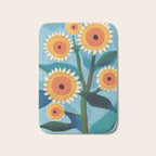 Sunflower Study in Sunny Yellow and Burnt Orange Bath Mat Gallery Image 1