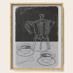 Minimalist Black And White Coffee Cups Serving Tray Gallery Image 1