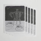 Minimalist Black And White Coffee Cups Wrapping Paper Gallery Image 3
