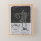 Minimalist Black And White Coffee Cups Mini Art Print Gallery Image 1